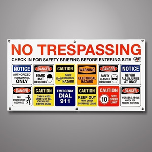 Job Site Safety Banners from Columbia Safety and Supply