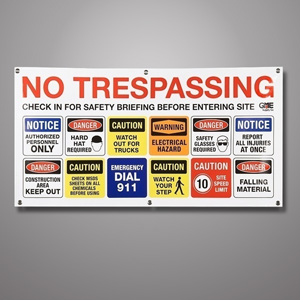 Signs from Columbia Safety and Supply