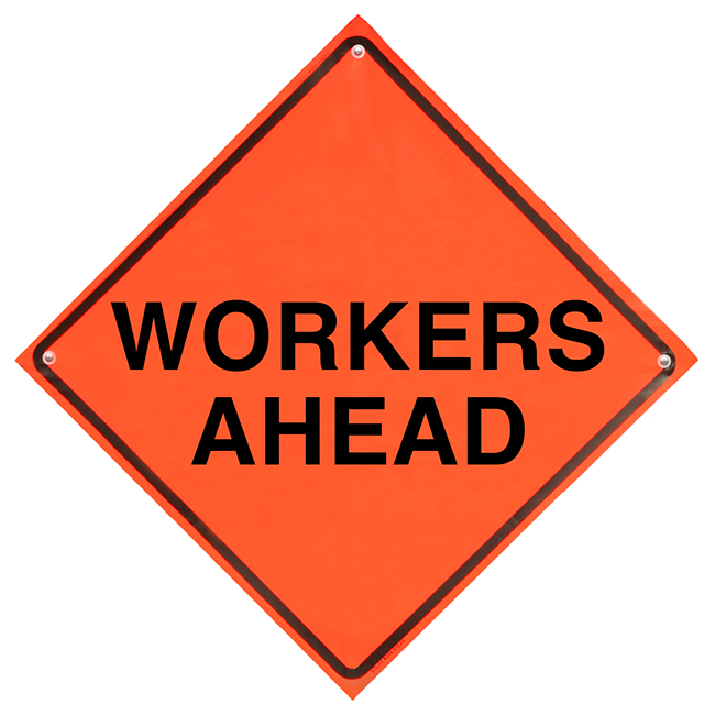 Dicke Safety Super Bright 36 Inch Workers Ahead Roll-Up Sign (Sign Only) from Columbia Safety