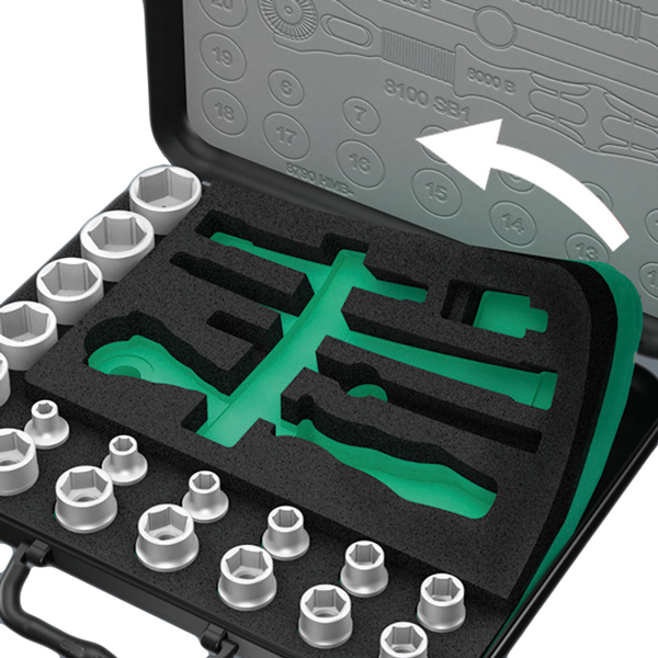 Wera Tools 8100 SA 2 Zyklop 1/4 Inch Drive Speed Ratchet Metric Set from Columbia Safety