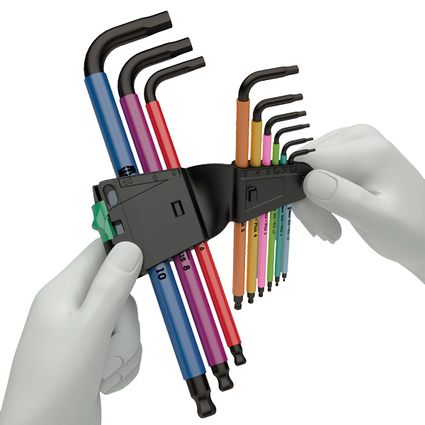 Wera Tools 950/9 Hex-Plus Multicolour HF 1 L-Key Metric 9 Piece Set from Columbia Safety