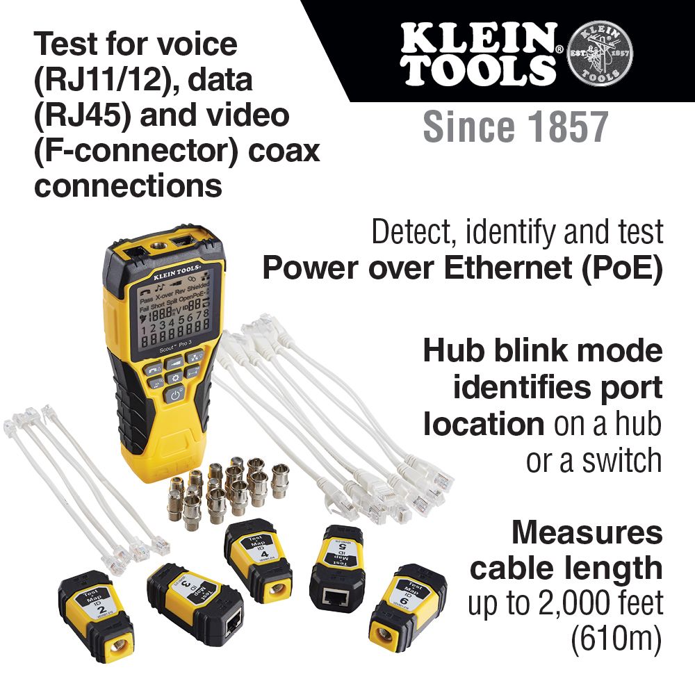 Klein Tools VDV501-853 Scout Pro 3 Tester with Test & Map Remote Kit from Columbia Safety