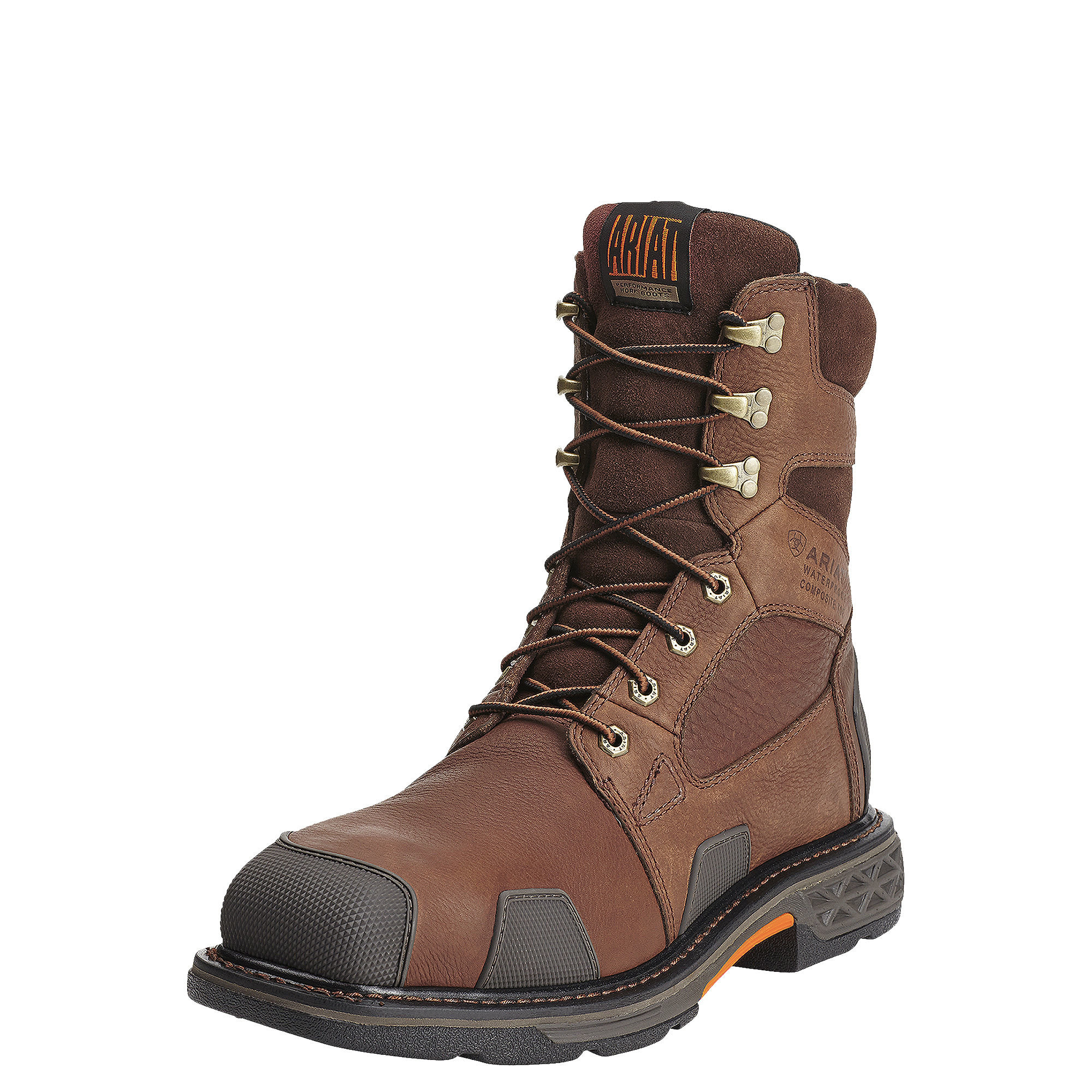 Ariat OverDrive 8 Inch Wide Square Waterproof Work Boots with Composite Toe from Columbia Safety