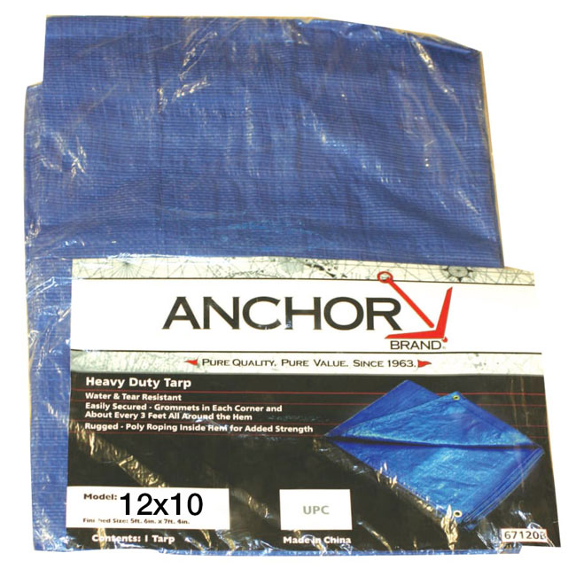 Anchor Brand 10 foot by 12 foot Polyethylene Blue Tarp from Columbia Safety