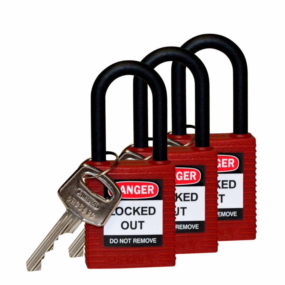 Brady Nylon Lockout Padlocks with Keyed Alike (3 Pack) from Columbia Safety