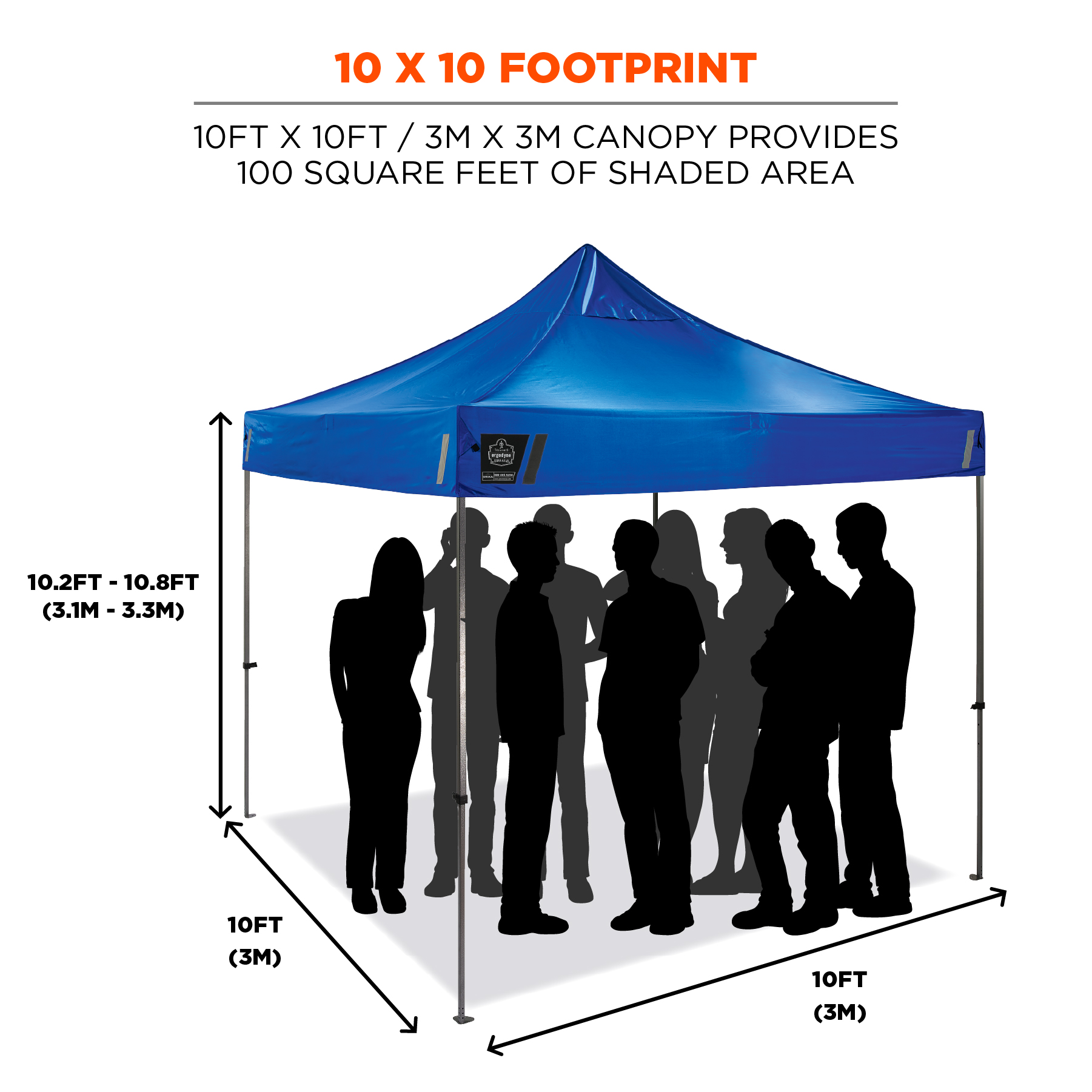 Ergodyne SHAX 6051 Heavy-Duty 10 Foot x 10 Foot Pop-Up Tent from Columbia Safety