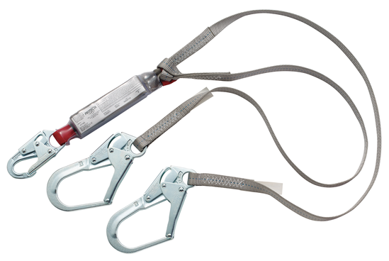 Protecta 1342011 Pro 420 lb Capacity Twin Leg Lanyard with Rebar Hooks from Columbia Safety
