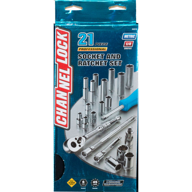 Channellock 34212 1/4 inch Drive Metric Socket Set from Columbia Safety