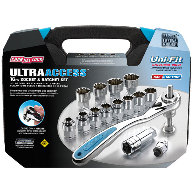Channellock 16 Piece Pass-Thru Uni-Fit Socket Set from Columbia Safety