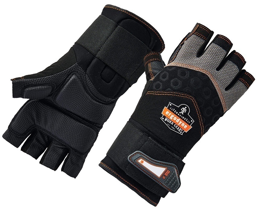 Ergodyne 910 ProFlex Half-Finger Impact Gloves with Wrist Support from Columbia Safety