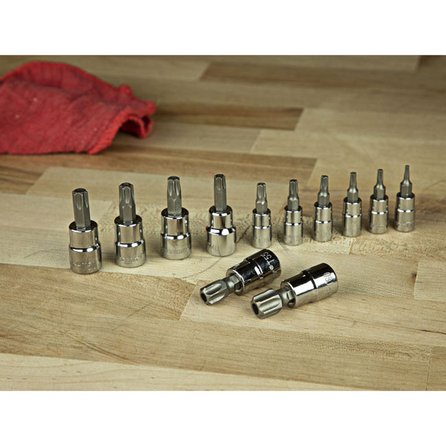 Crescent 12 Piece 1/4 Inch and 3/8 Inch Tamper Proof Torx Bit Socket Set from Columbia Safety