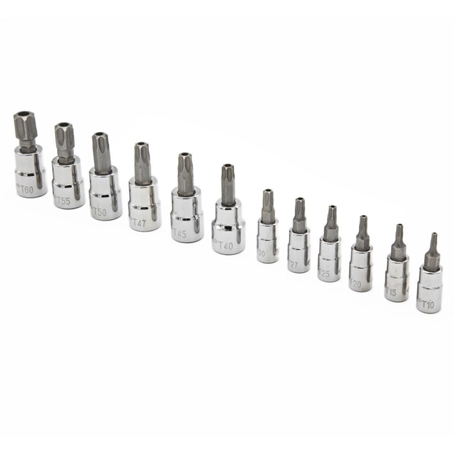 Crescent 12 Piece 1/4 Inch and 3/8 Inch Tamper Proof Torx Bit Socket Set from Columbia Safety