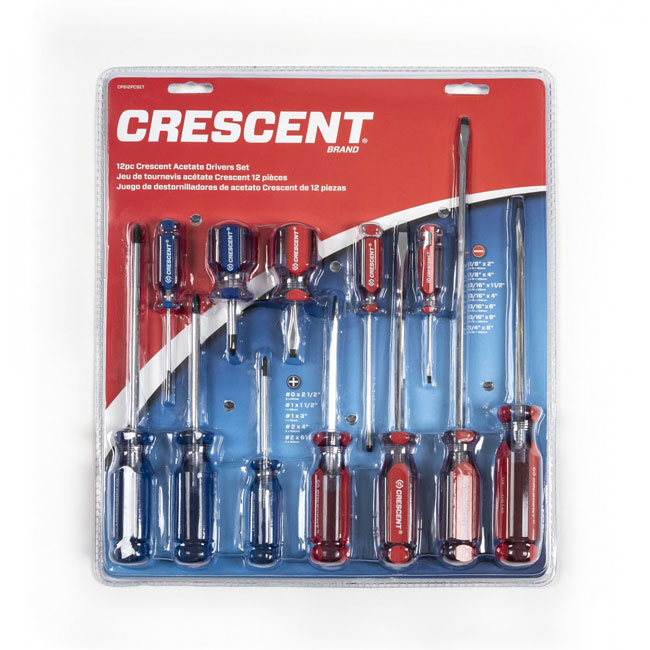 Crescent 12 Piece Phillips/Slotted Acetate Screwdriver Set from Columbia Safety