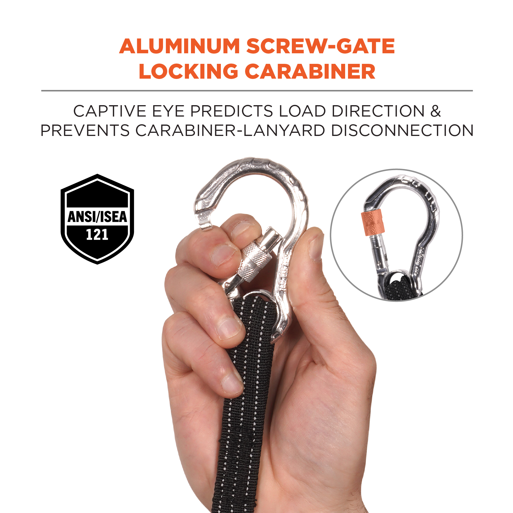 Ergodyne Squids 3100F Single Carabiner 10 lb Tool Lanyard from Columbia Safety