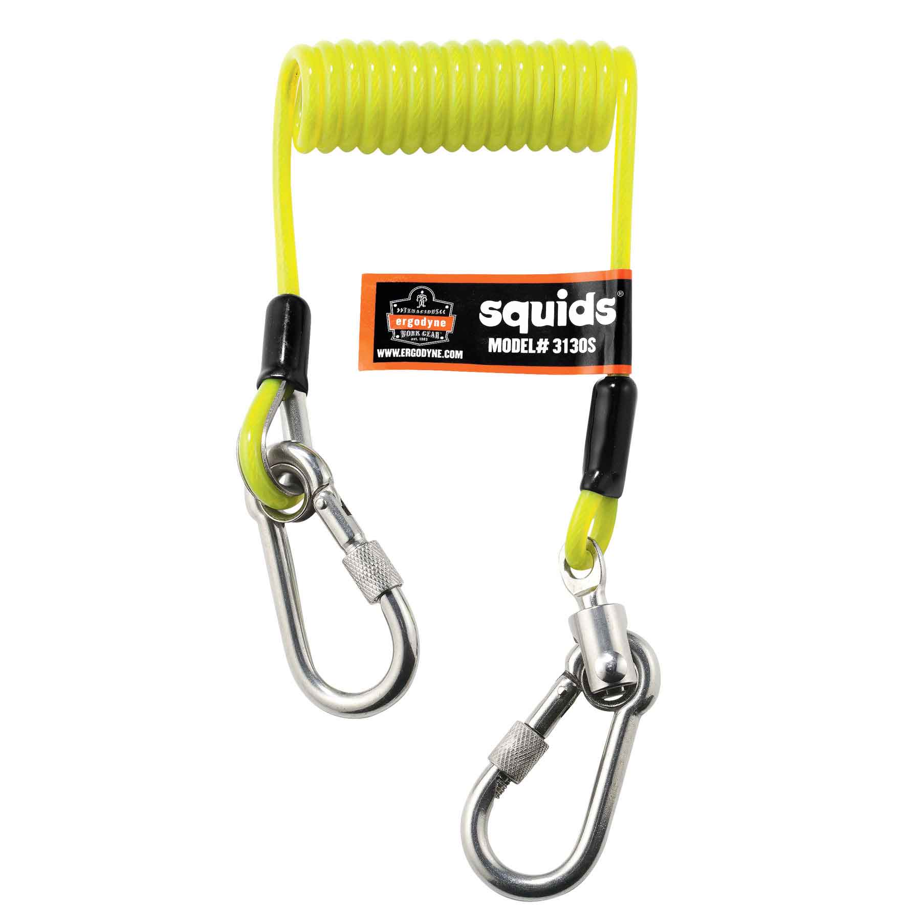 Ergodyne Squids 3130 Coiled Cable Tool Lanyard from Columbia Safety