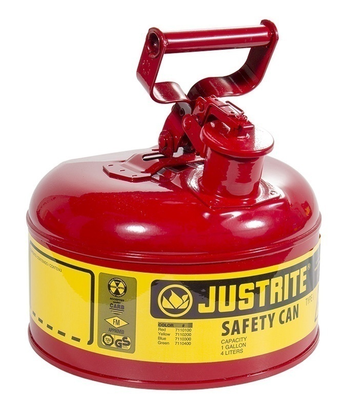 Justrite Type 1 Steel Safety Can - 1 Gallon Red from Columbia Safety