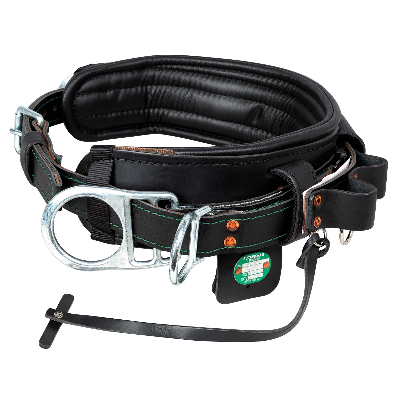 Buckingham Adjustable In-Line 4 D-Ring Leather Body Belt from Columbia Safety