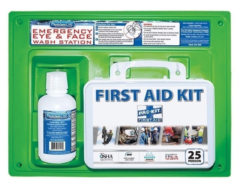 PacKit First Aid Kit & Eye Wash Station Single 16 oz.