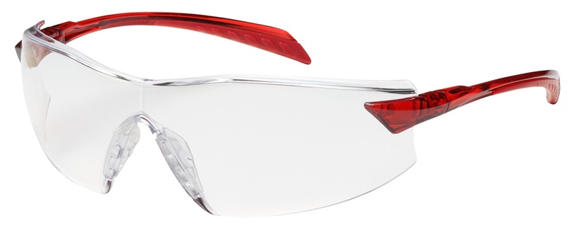 Bouton Radar Safety Glasses with Clear Lens and Red Temple 250-45-1020 from Columbia Safety