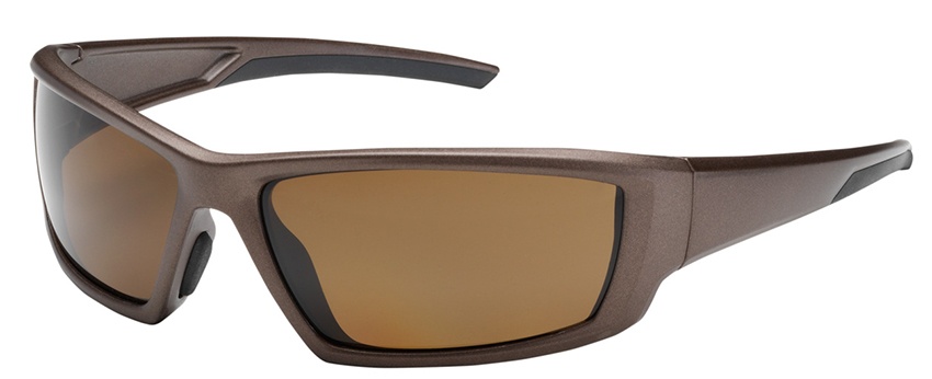 Bouton Sunburst Safety Glasses with Polarized Brown Lens and Brown Frame from Columbia Safety