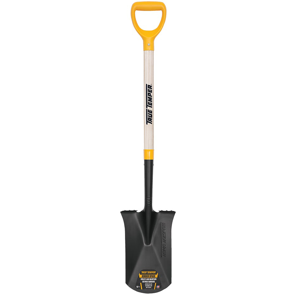 Ames True Temper Border Spade with Comfort Step and D Grip on Wood Handle from Columbia Safety