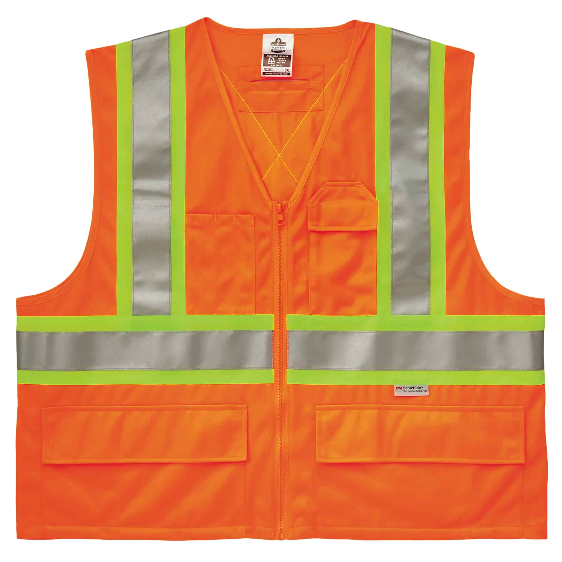 Ergodyne Two-Tone X-Back Safety Vest - Type R, Class 2, Zipper from Columbia Safety