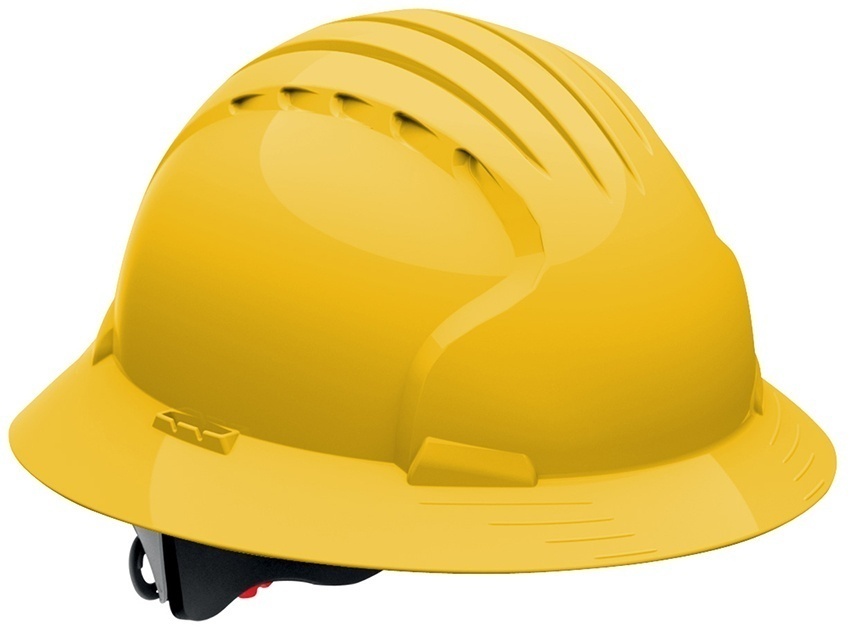 JSP 6161V Evolution Deluxe Full Brim Vented Hard Hat Yellow from Columbia Safety