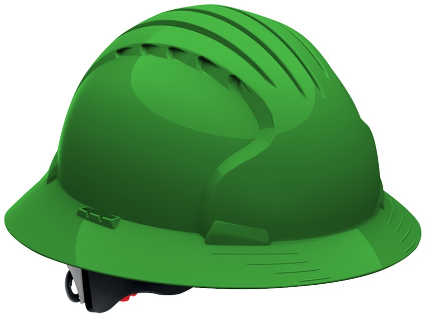 JSP 6161V Evolution Deluxe Full Brim Vented Hard Hat Green from Columbia Safety