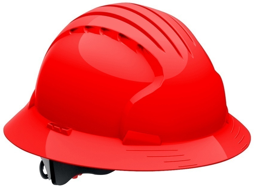 JSP 6161V Evolution Deluxe Full Brim Vented Hard Hat Red from Columbia Safety