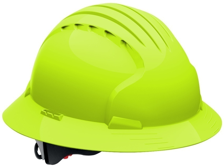 JSP 6161V Evolution Deluxe Full Brim Vented Hard Hat Lime from Columbia Safety