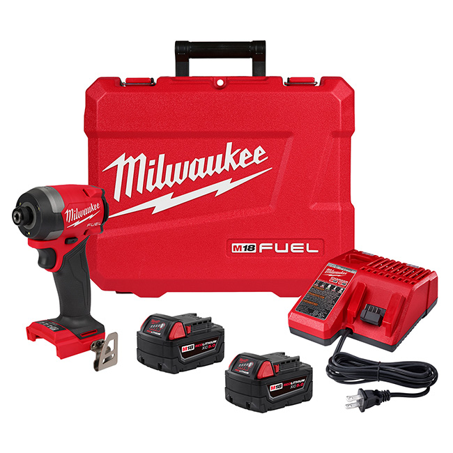 Milwaukee M18 FUEL 1/4 Inch Impact Driver Two XC Battery Kit from Columbia Safety