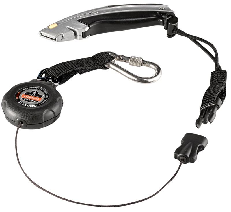 Ergodyne Squids 3001 Retractable Single Carabiner with Loop End 2 lb Tool Lanyard from Columbia Safety