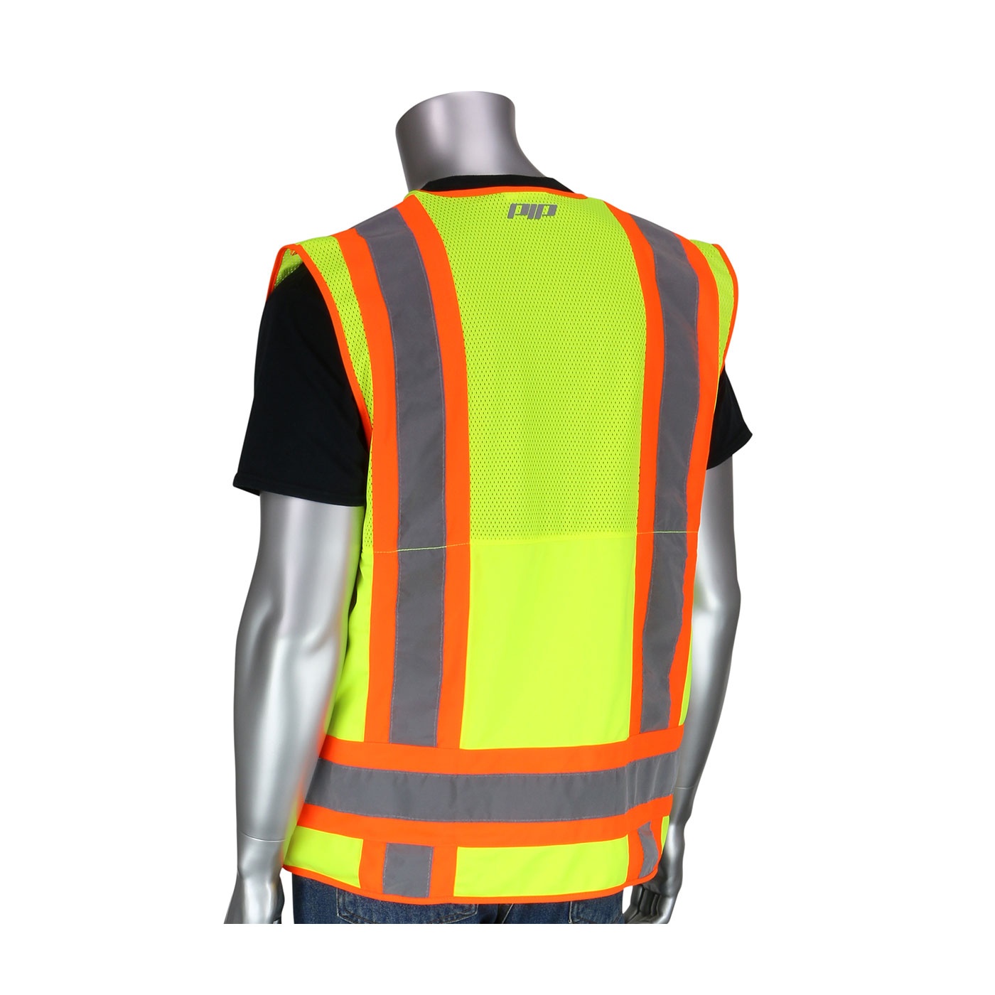PIP ANSI Class 2 Two Tone 10 Pocket Lime Surveyors Vest from Columbia Safety