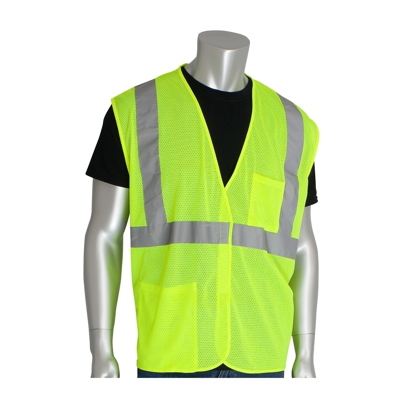 PIP ANSI Type R Class 2 Two Pocket Value Lime Mesh Vest from Columbia Safety