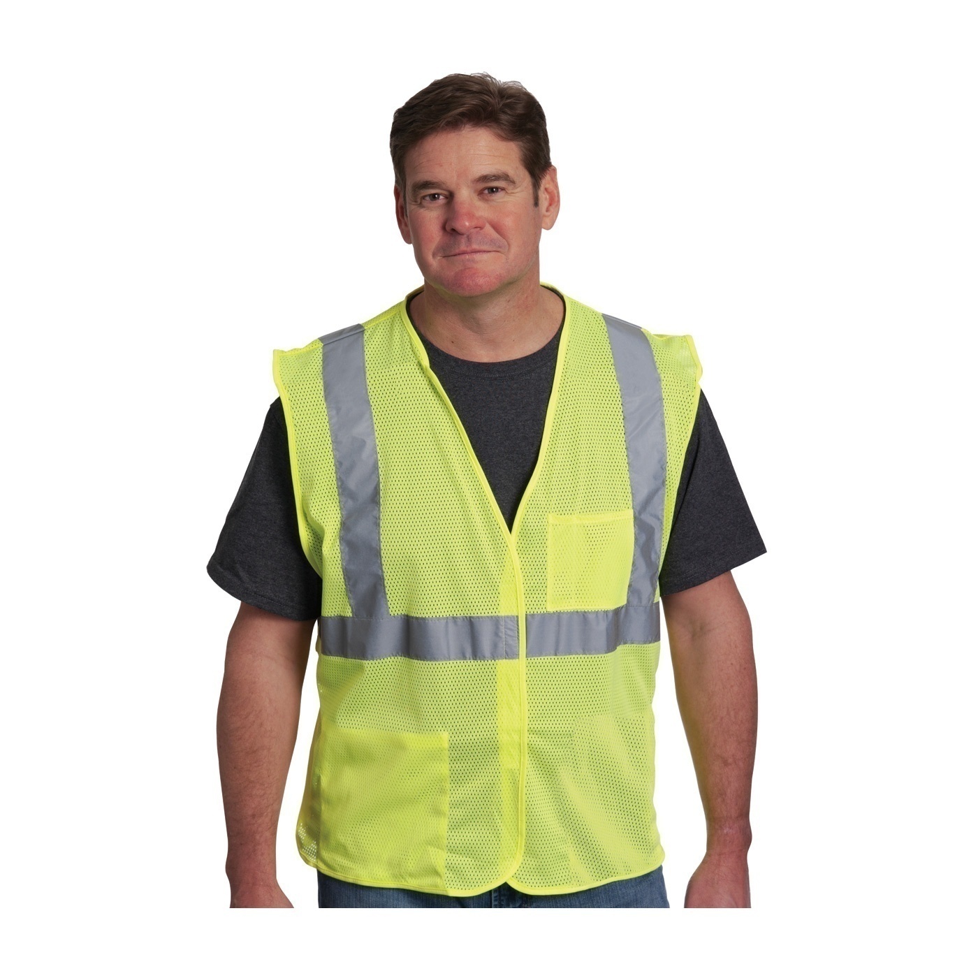 PIP ANSI Type R Class 2 Two Pocket Value Lime Mesh Vest from Columbia Safety