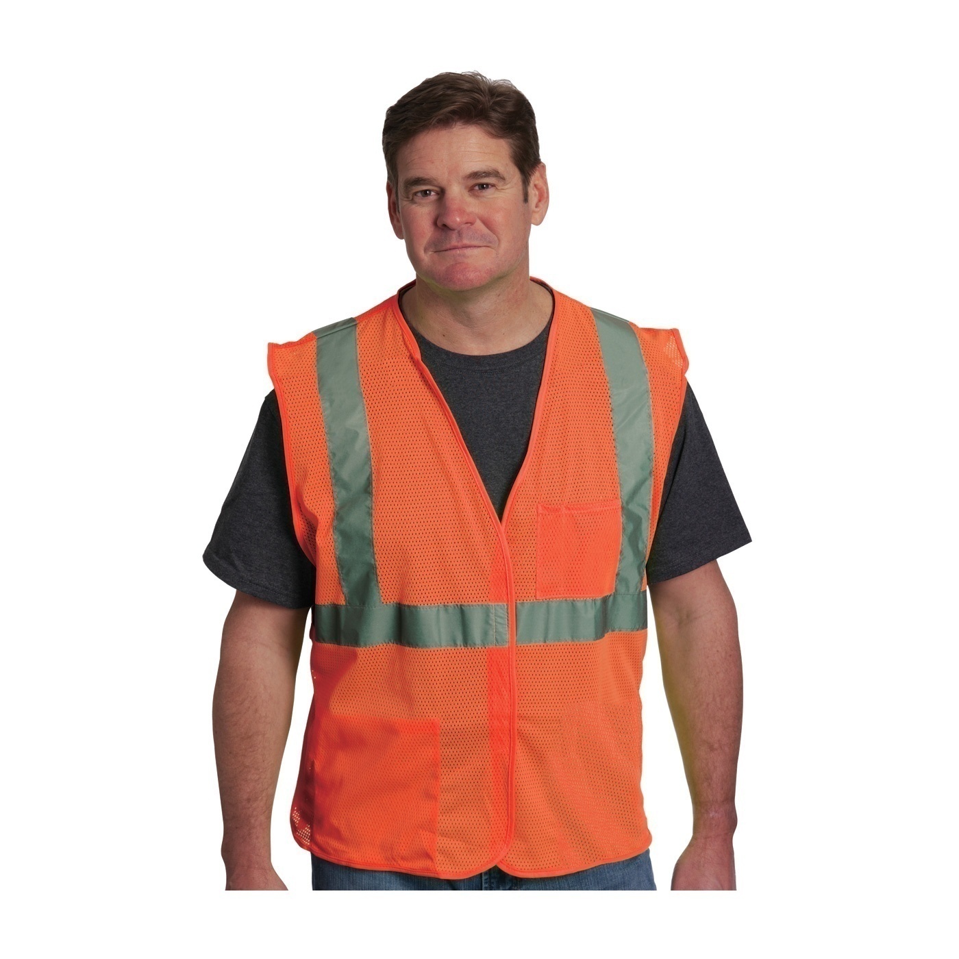 PIP ANSI Type R Class 2 Two Pocket Value Orange Mesh Vest from Columbia Safety