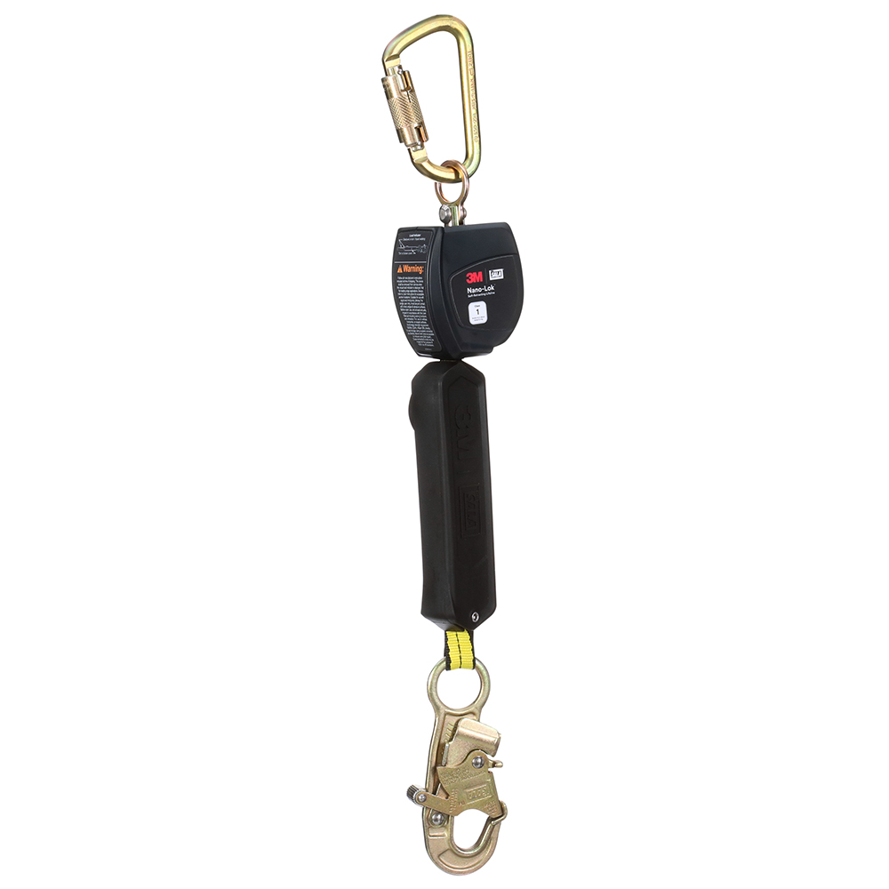 3M DBI-SALA Class 1 Overhead Mount Nano-Lok Personal Self-Retracting Lifeline with Anchor Hook from Columbia Safety