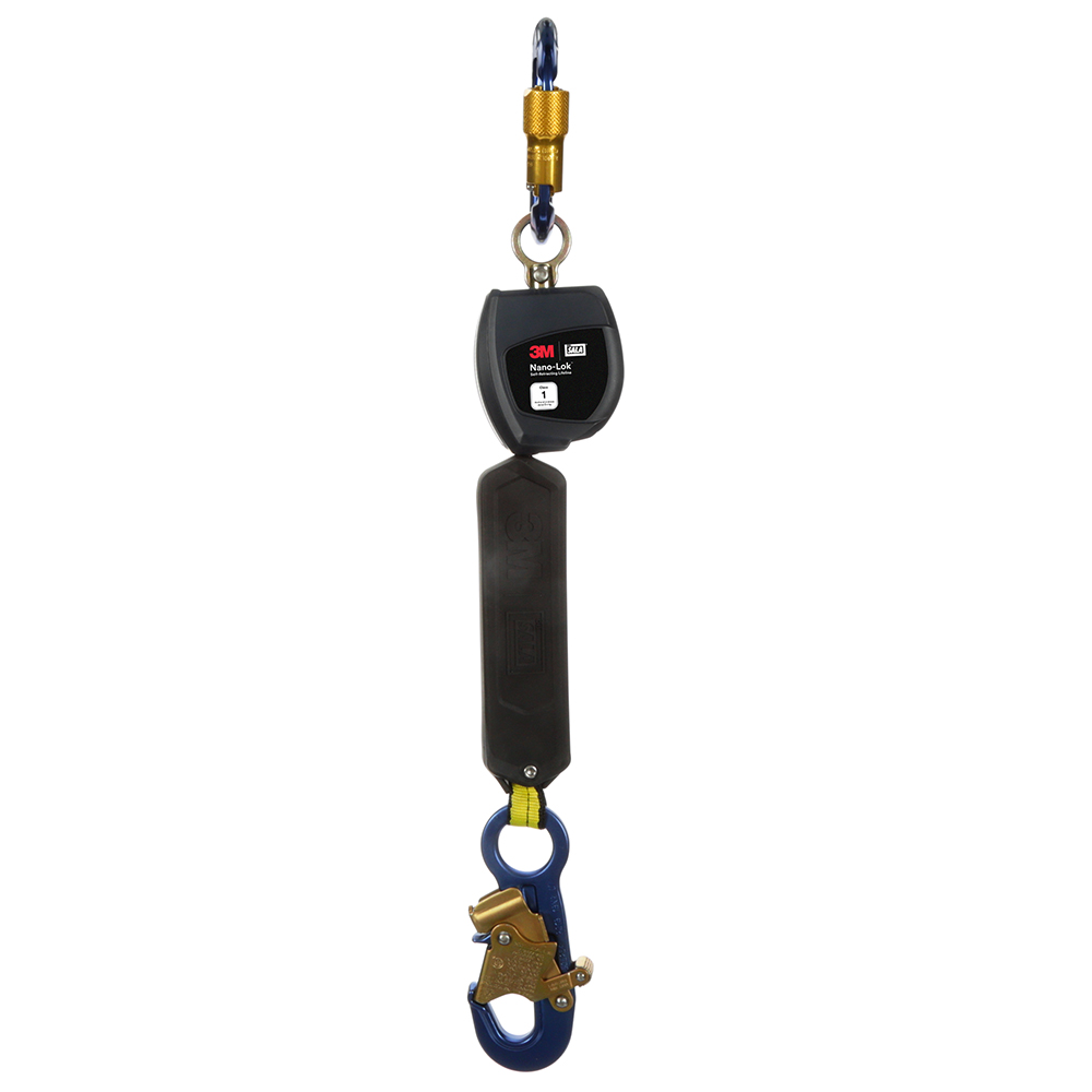 3M DBI-SALA Class 1 Overhead Mount Nano-Lok Personal Self-Retracting Lifeline with Anchor Hook from Columbia Safety