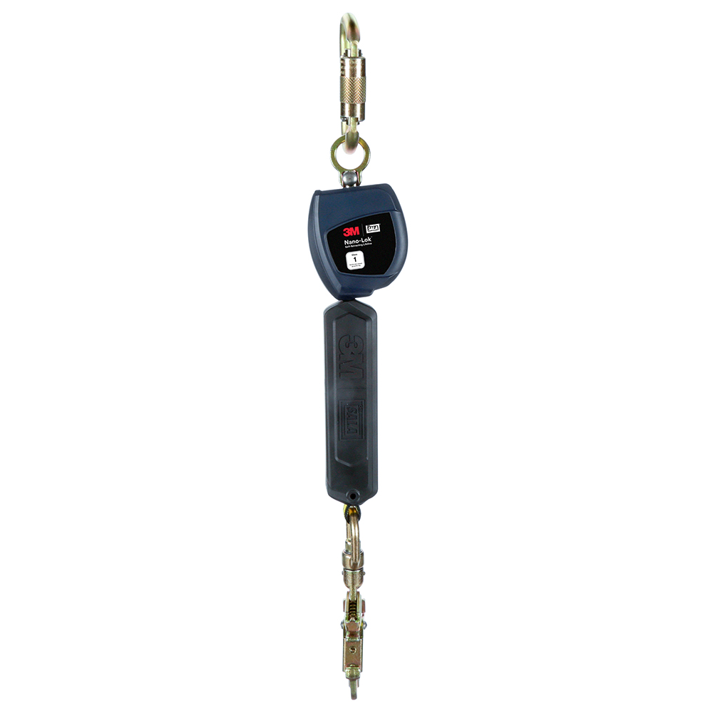 3M DBI-SALA Class 1 Overhead Mount Nano-Lok Personal Self-Retracting Lifeline with Anchor Hook from Columbia Safety
