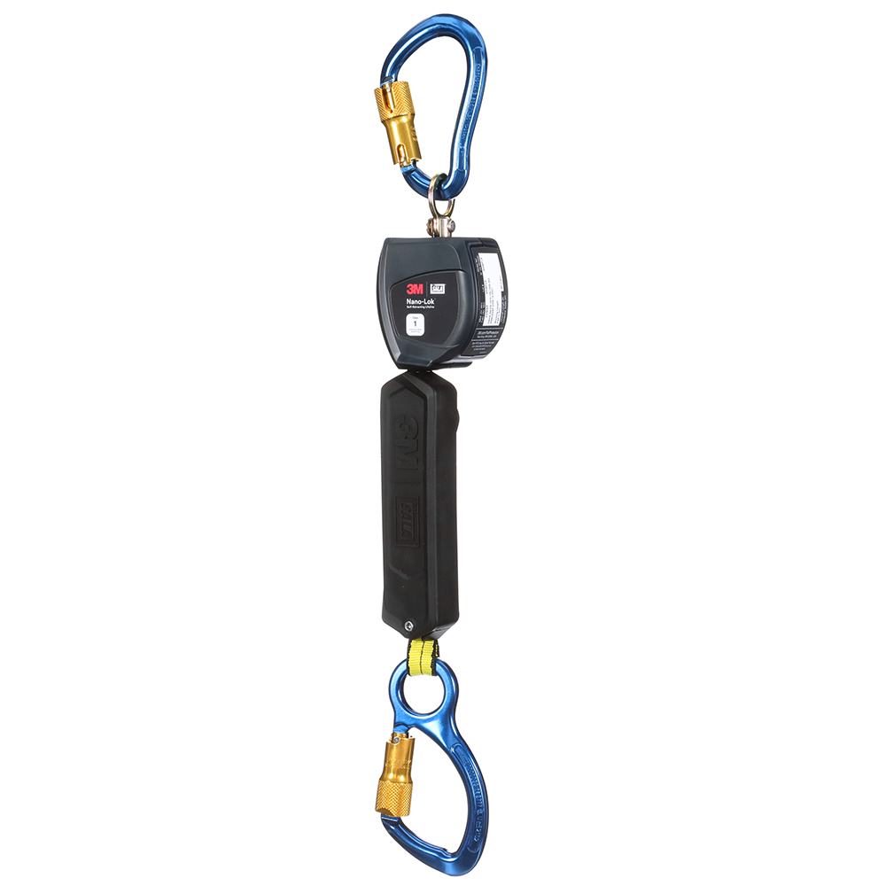 3M DBI-SALA Class 1 Overhead Mount Nano-Lok Personal Self-Retracting Lifeline with Anchor Hook from Columbia Safety