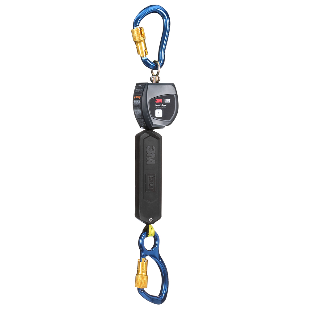 3M DBI-SALA Class 1 Overhead Mount Nano-Lok Personal Self-Retracting Lifeline with Anchor Hook from Columbia Safety