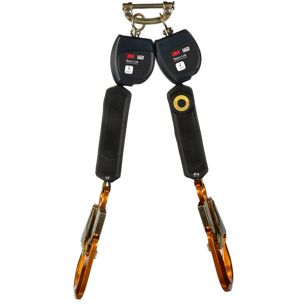 3M DBI-SALA Class 1 Direct Mount Nano-Lok Personal Twin-Leg Self-Retracting Lifeline with Aluminum Snap Hook from Columbia Safety