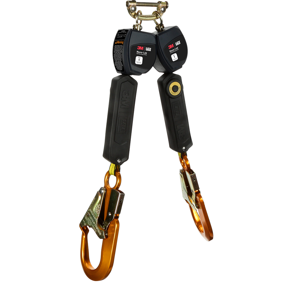 3M DBI-SALA Class 1 Direct Mount Nano-Lok Personal Twin-Leg Self-Retracting Lifeline with Aluminum Snap Hook from Columbia Safety