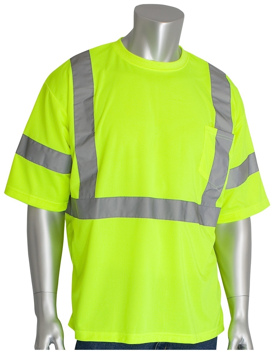 PIP ANSI Type R Class 3 CSA Z96 X-Back Short Sleeve Lime T-Shirt (General) from Columbia Safety