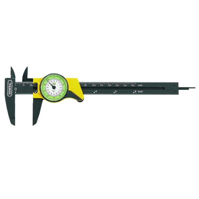 General Tools 6 Inch Plastic Dial Caliper with Inches Readout from Columbia Safety