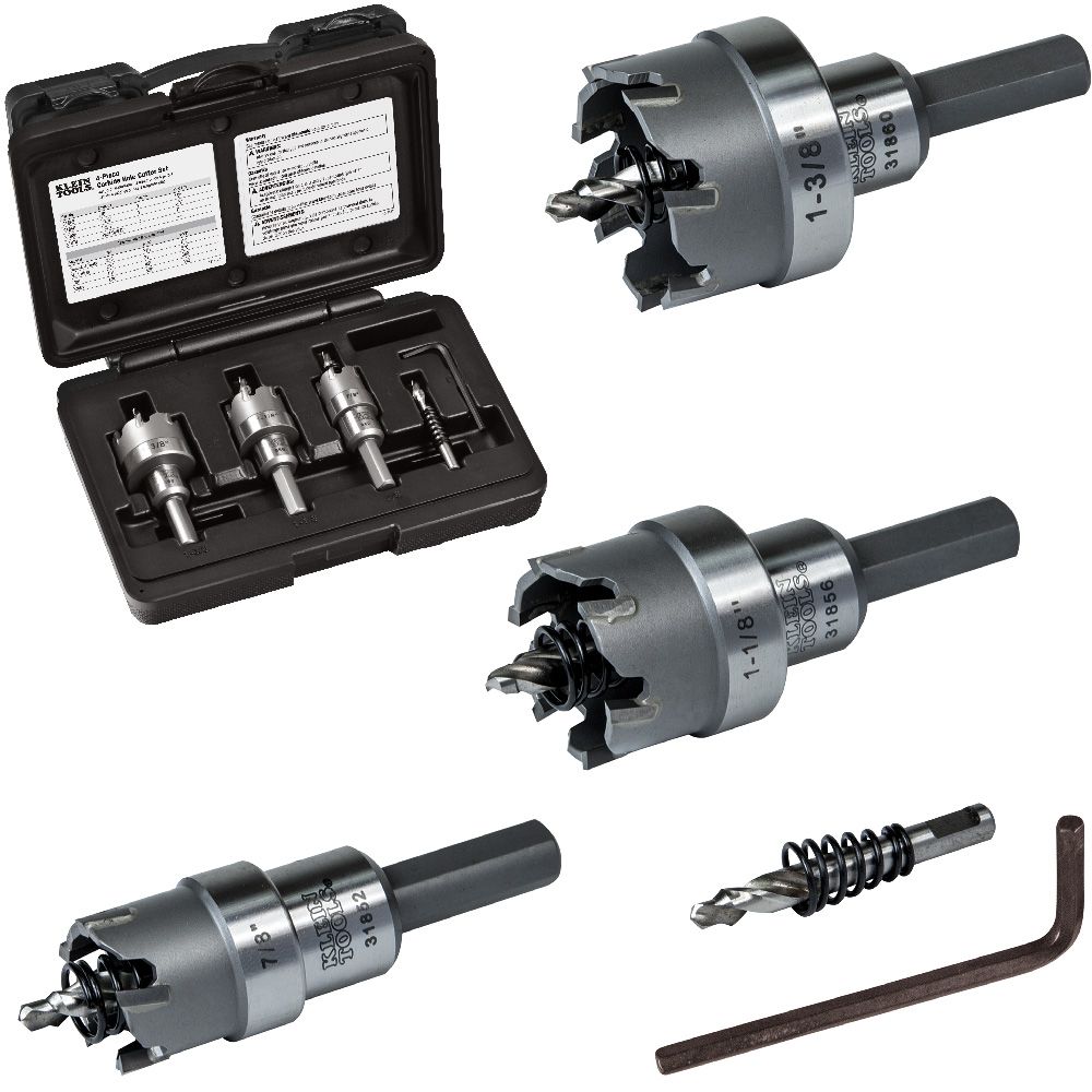 Klein Tools Carbide Hole Cutter Kit - 4 Piece from Columbia Safety