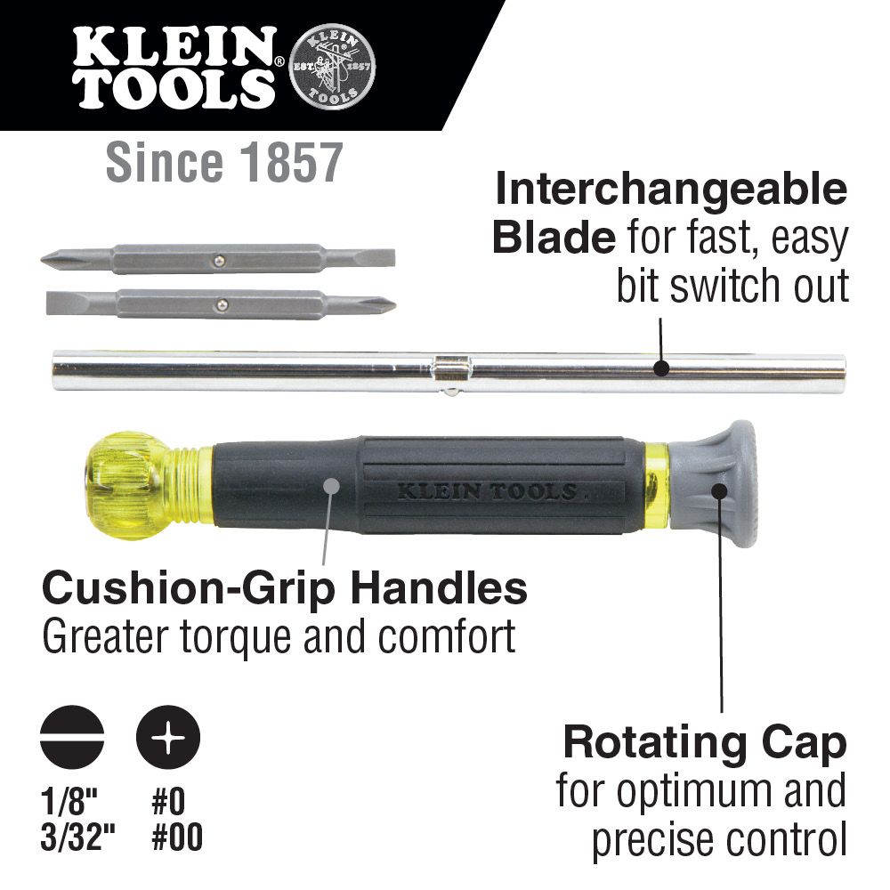 Klein Tools Multi-Bit 4-in-1 Electronics Screwdriver from Columbia Safety