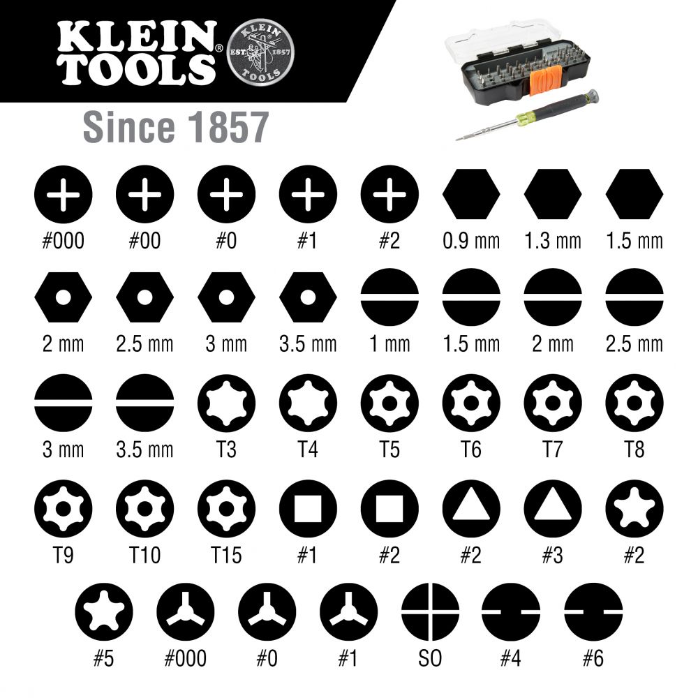 Klein Tools All-in-1 Precision Screwdriver Set with Case from Columbia Safety