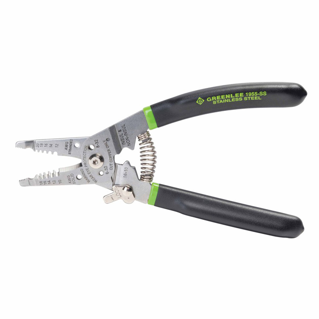 Greenlee Emerson Stainless Steel Wire Stripper Pro, 10-18 AWG from Columbia Safety