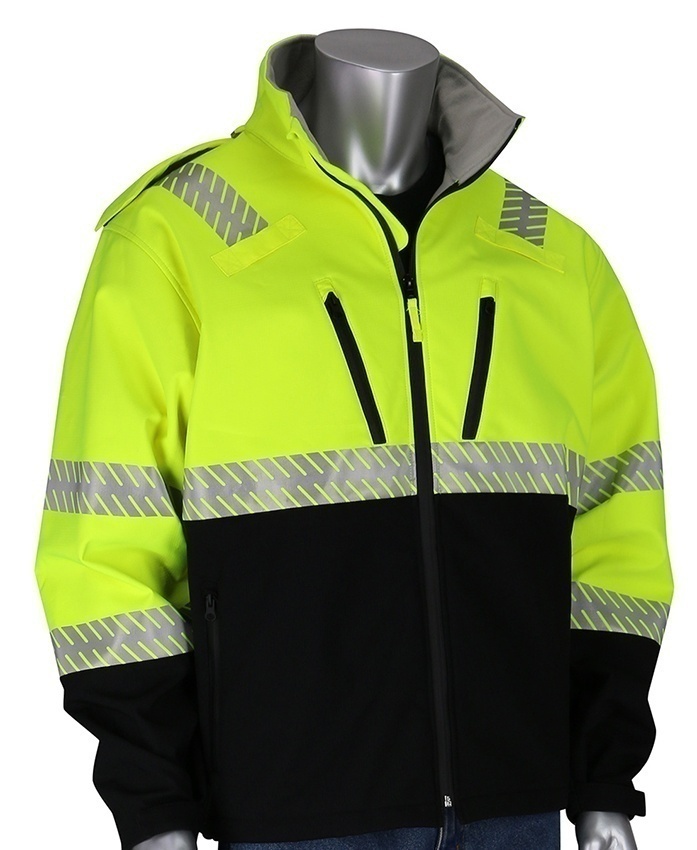 PIP Class 3 Ripstop Softshell Black Bottom Jacket from Columbia Safety